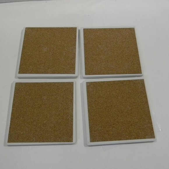 Rainbow Row Charleston, SC Stone Coasters Set of 4 Cork Backed NEW - Picture 2 of 4